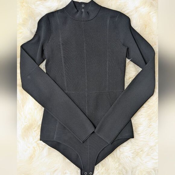 Helmut Lang Black Long Sleeve Open Back Strap Bodysuit NWT - Picture 6 of 6
